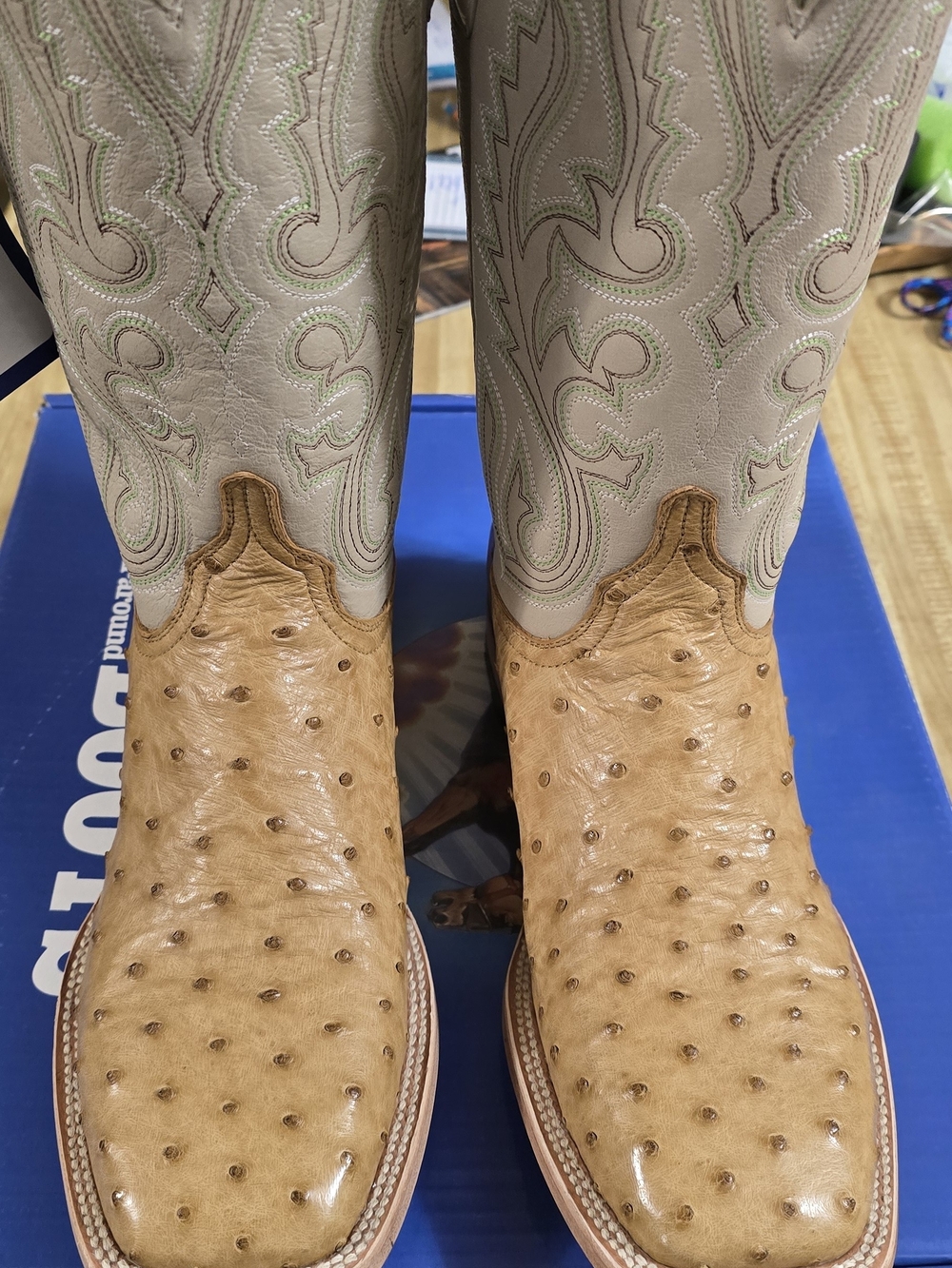 Resistol 10D Men's Full Quill Ostrich Western Boots - Classic Cowboy Style NWT